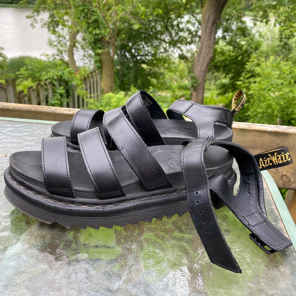 Dr. Martens Black Leather Sandals